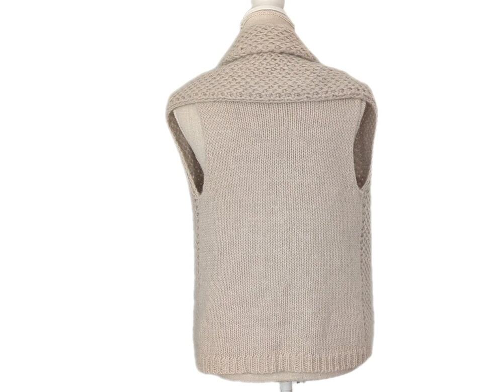 J Jill Women Sweater Vest Cardigan Sleeveless Ivory Alpaca Wool Blend Sz Small